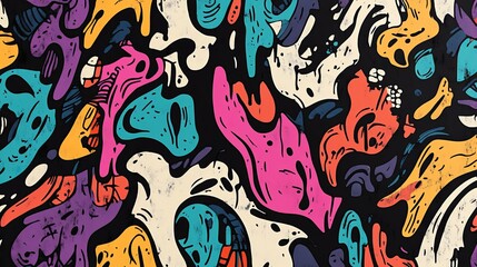 Fototapeta premium Street Art-Inspired Seamless Pattern