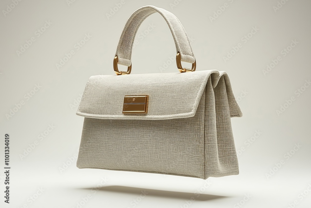 Poster elegant handbag with a structured design displayed against a neutral background