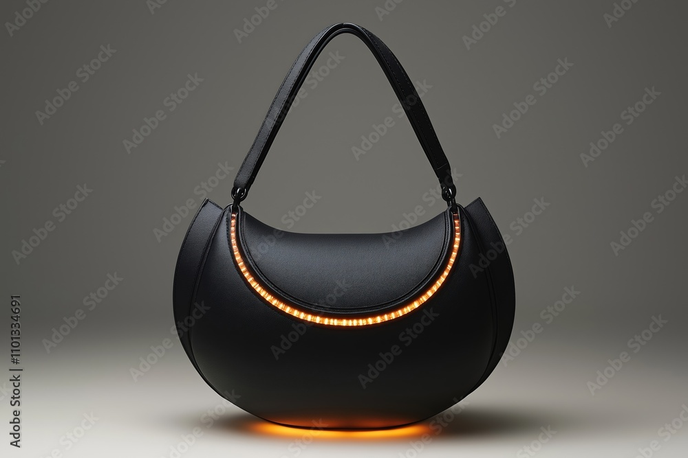 Poster innovative handbag design featuring illuminated accents for style and functionality