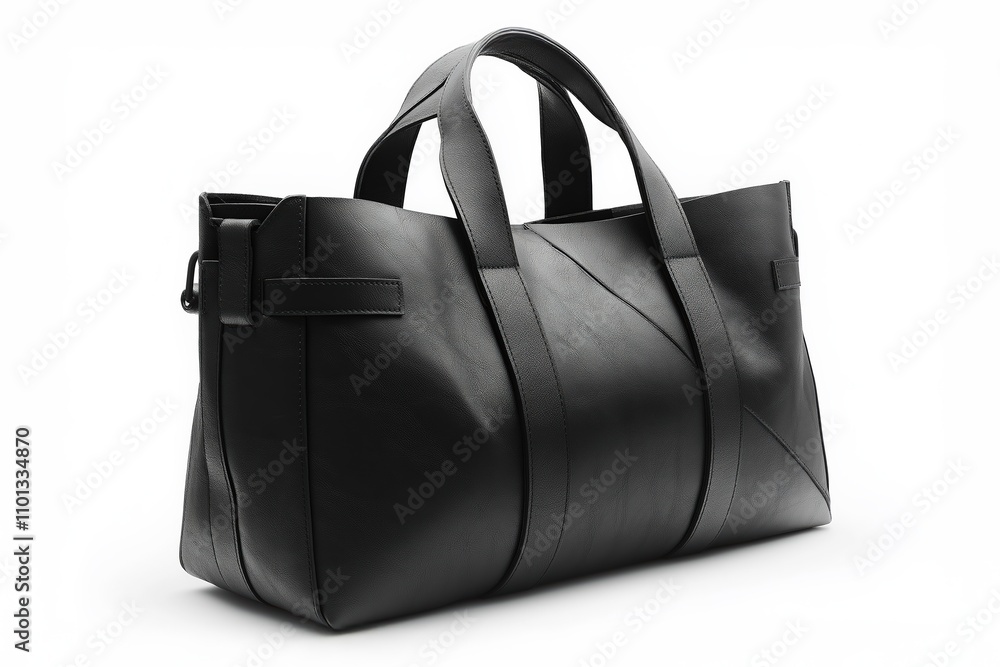 Poster elegant black tote bag with structured design suitable for everyday use