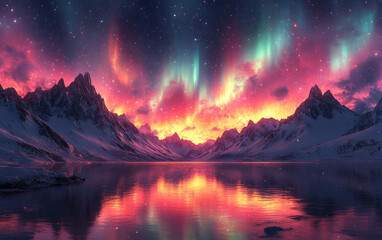 sunset over the mountains