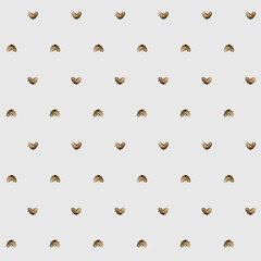 Cute hearts. Brown little love hearts. Watercolor minimalistic simple seamless pattern on light blue for nursery design