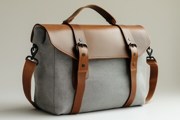 Stylish messenger bag with leather and canvas design suitable for everyday use