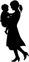 Mother And Baby Silhouette