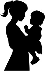 Mother lifting Daughter Silhouette