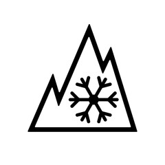Winter tire marking, three peak mountain snowflake.