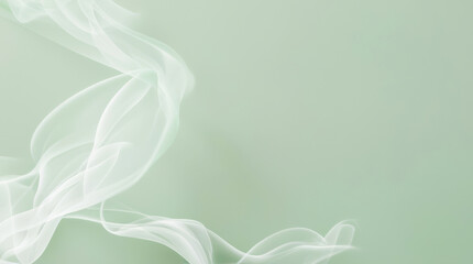 Naklejka premium Abstract smoky swirl texture in soft pastel green color. Delicate, fluffy patterns create a dreamy, ethereal look with gentle pastel hues blending seamlessly, for an elegant design.