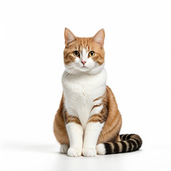 Obraz premium cat sitting on isolated on white