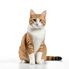 Fototapeta premium cat sitting on isolated on white