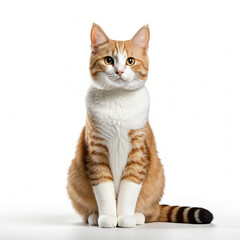 Obraz premium cat sitting on isolated on white