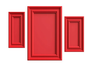 Red frame png, vibrant border with transparent background for design vivid