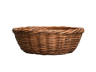 Rustic wicker basket with sturdy handle, ideal for storage, picnics, and home decor