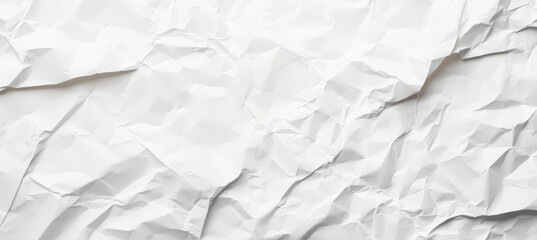 Obraz premium White Crumpled Paper Wrapping Sheet. Empty Crumpled Design Background, Close Up Detail, 3D Rendering