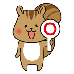 Fototapeta premium 丸を出しているリス