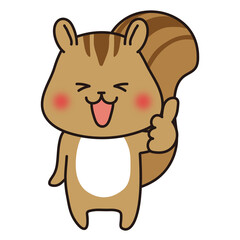 Fototapeta premium いいねのポーズをするリス