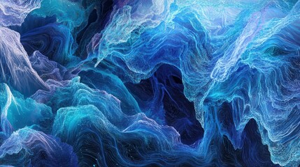 Fototapeta premium Blue digital data visualization. Generative AI