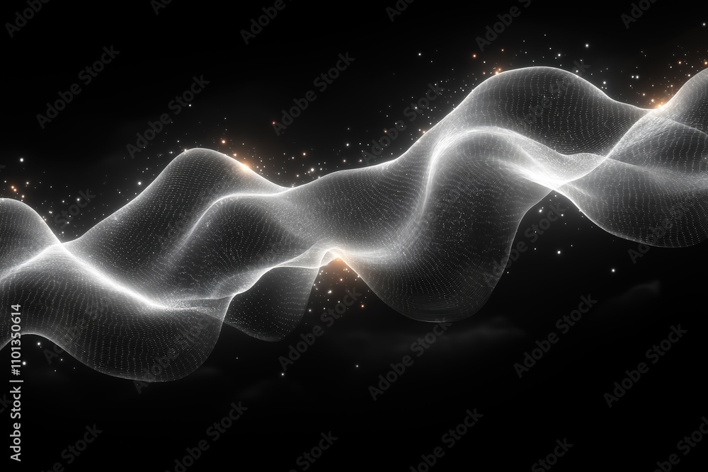 Poster dynamic waves of light create a mesmerizing visual display in a dark setting