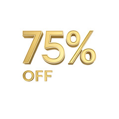 75% percent off promotion sale 3d isolated white background red color shiny online offer sell marketing transparent background PNG Download