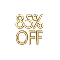 85% percent off promotion sale 3d isolated white background red color shiny online offer sell marketing transparent background PNG Download