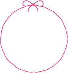 Doodle round frame with bow
