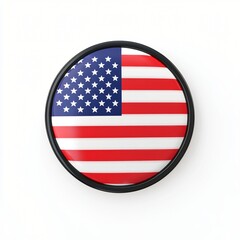 USA Flag Badge  American Patriotism Symbol
