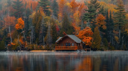 photograph of Cabin on a lake in Algonquin Provincial Park