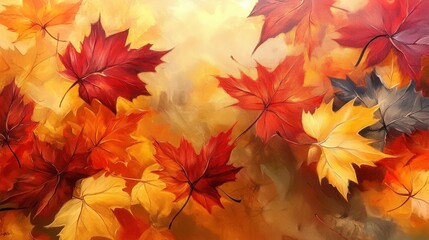 Colorful autumn leaves landscape. Generative AI