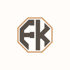 Modern Letter FK Logo for Corporate Business Brand Identity. Creative FK Logo Design.