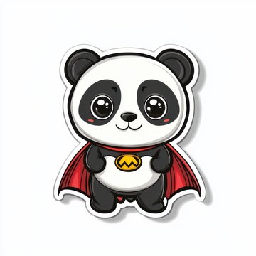 recommend clip art: Adorable Superhero Panda Cartoon Illustration 