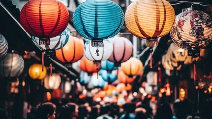 Vibrant Lanterns Lighting Up the Night