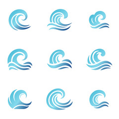 Obraz premium Water vector icon with various variations gradient colors