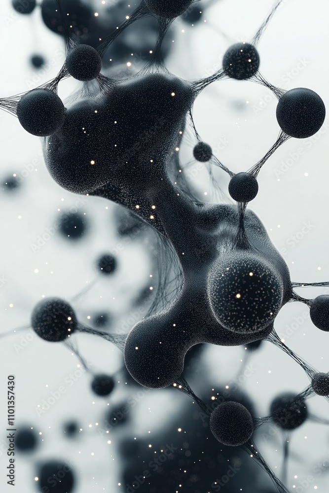 Poster abstract representation of artificial intelligence in a scientific context with neural connections