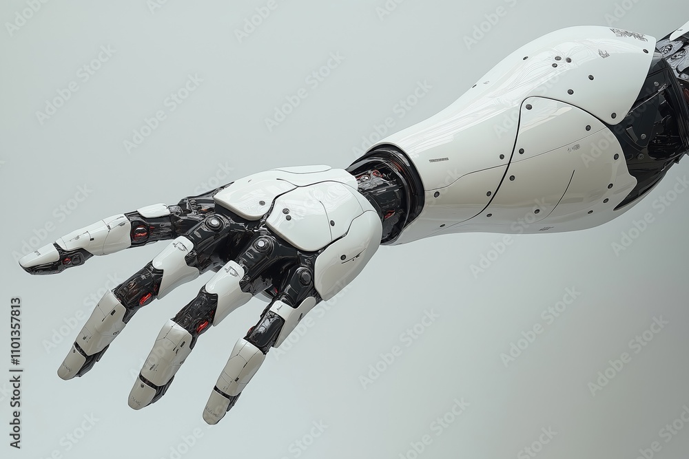 Aufkleber robot hand showcasing advanced technology and design for future applications