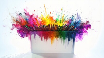 Crayons, Rainbow Colors. Generative AI