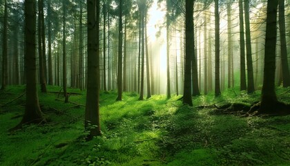  Fresh Green Forest In Dreamy Soft Light