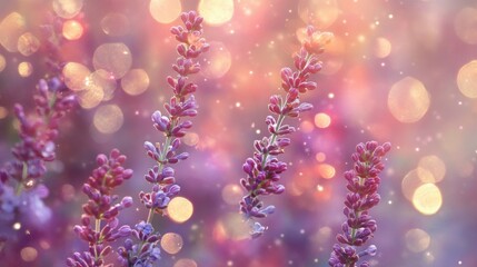 Fototapeta premium Lilac flowers spring bokeh. Generative AI