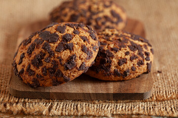 Traditional double chocolate chip cookie