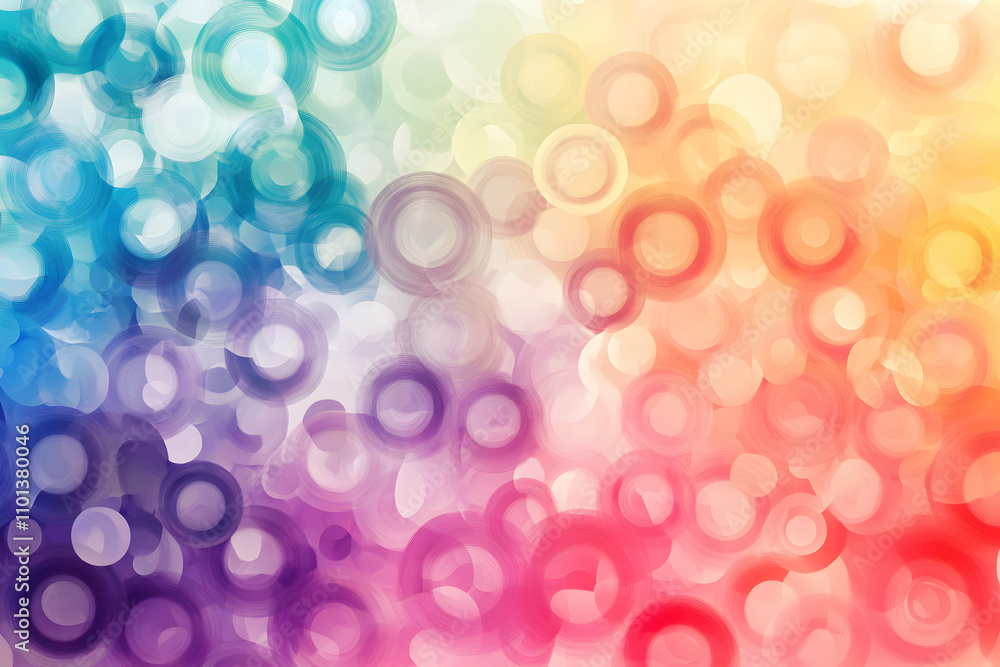 Poster abstract colorful circles background, vivid hues in a dynamic pattern design, creating a vibrant and
