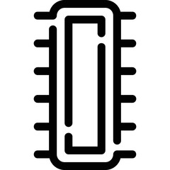 Simple vector icon computer chip