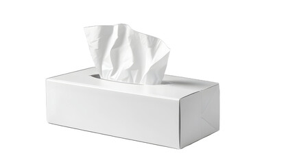 White paper tissue box, cut out