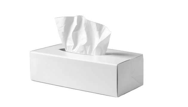 White paper tissue box, cut out