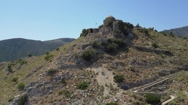 A distinctive perspective of Borge Castle in Albania