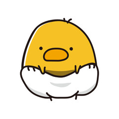 パンツおむつの中をのぞくまんまるひよこ © てがきっず