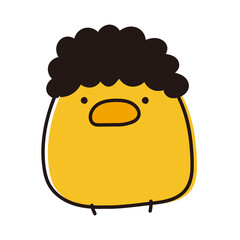 アフロのまんまるひよこ © てがきっず