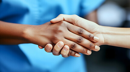 Two Hands Clasped Together, A Symbol of Unity, Support, and Connection, Showing Care and Empathy.