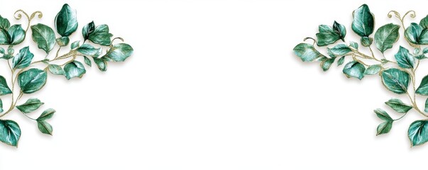 Elegant Holiday Menu Template with Gold and Green Flourishes on White Background