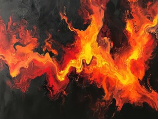 Fototapeta premium Dynamic Fluid Pour of Fiery Reds and Oranges Art Composition Abstract Environment Artistic Viewpoint Vibrant Concept