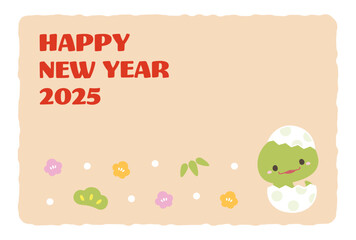 2025年巳年の年賀状デザイン、おしゃれな蛇のイラスト素材29