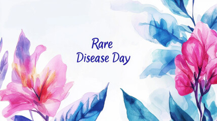 Rare Disease Day Colorful floral design for rare disease day awareness and celebration