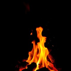 fire in the fireplace